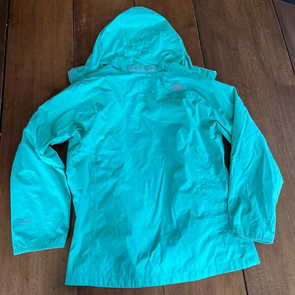 The North Face Girls Resolve Hooded Rain Jacket Mint Green Zip Sz XL (18) Spring - Picture 8 of 16